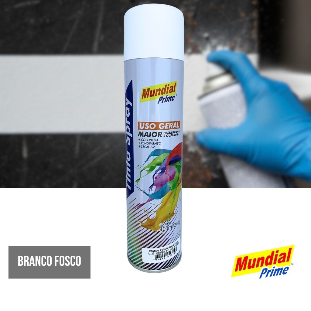 Tinta Spray 400ml Uso Geral Branco Fosco