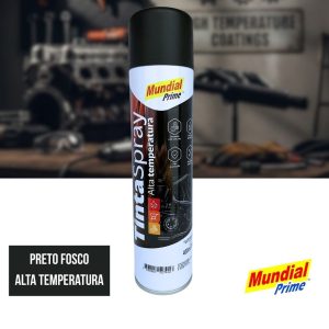 Tinta Spray 400ml Alta Temperatura Preto Fosco