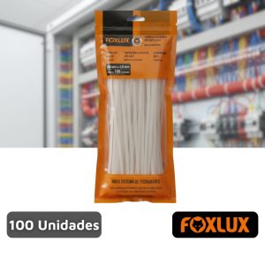 Abraçadeira 200mm x 4,8mm Branca 100 unidades