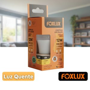 Lâmpada LED Bulbo 12W 3000K Bivolt Luz Quente E27