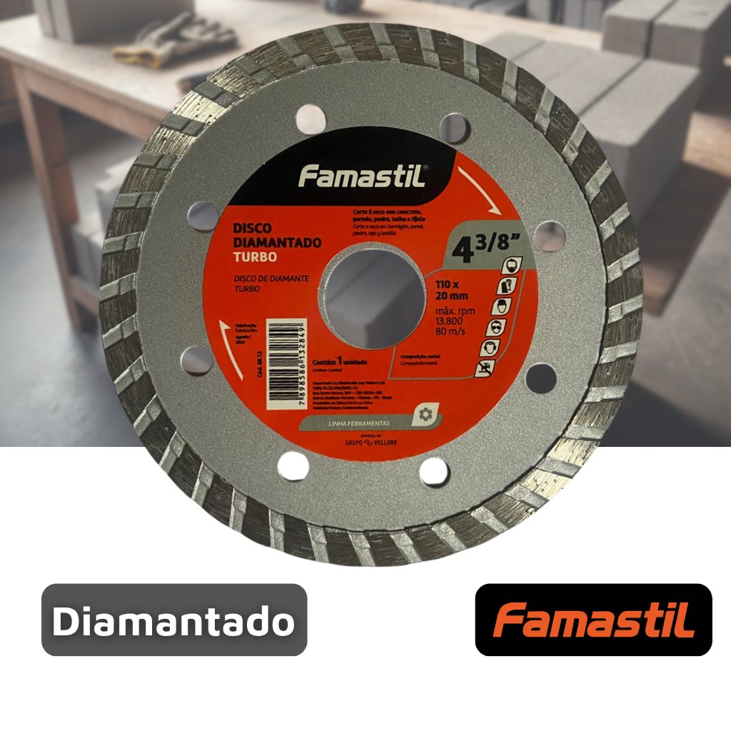 Disco de Corte Diamantado Turbo 4 3/8 110 x 20mm