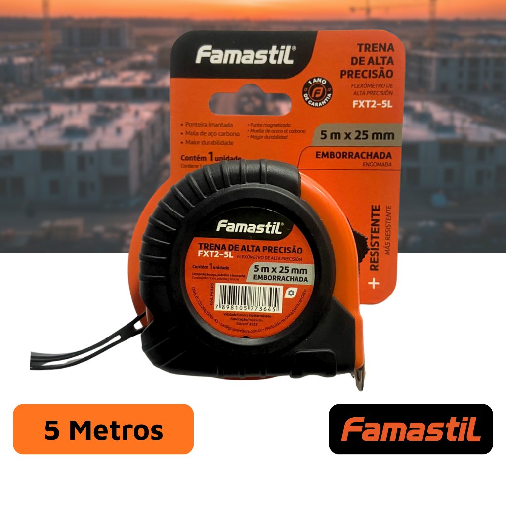 Trena Emborrachada 5 Metros x 25mm T2-5L 5